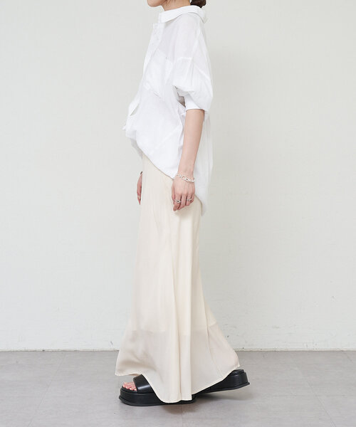 SHENERY（シーナリー）の「《美シルエット》キュプラフィブリルマーメイドスカート（スカート・レディース・チャコールグレー/オフホワイト/イエロー・38/36）」の8枚目の写真