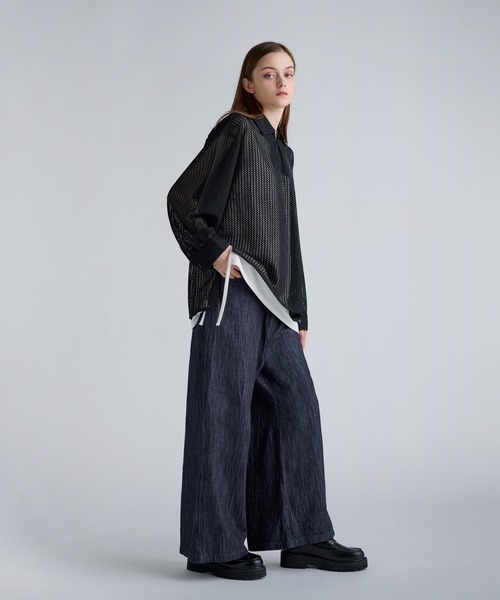 SOCCE（ソーシー）の「ハイウエストワッシャーデニム（デニムパンツ・メンズ・ブルー/ネイビー・S/M/L/XL）」の4枚目の写真