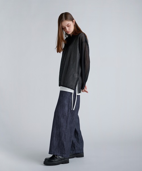 SOCCE（ソーシー）の「ハイウエストワッシャーデニム（デニムパンツ・メンズ・ブルー/ネイビー・S/M/L/XL）」の6枚目の写真