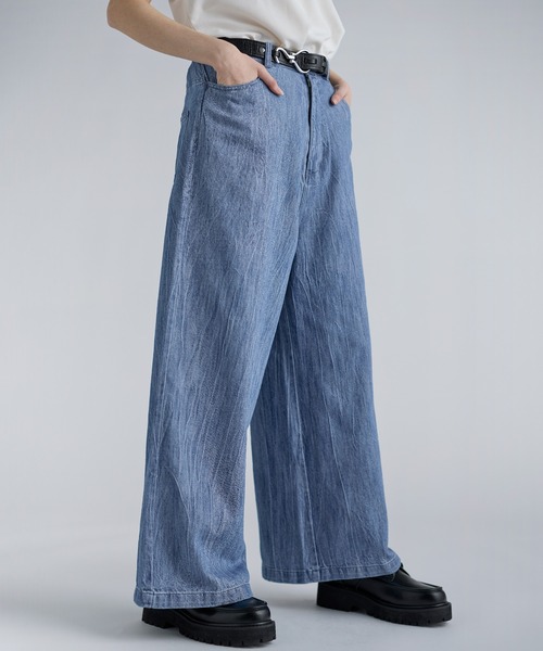 SOCCE（ソーシー）の「ハイウエストワッシャーデニム（デニムパンツ・メンズ・ブルー/ネイビー・S/M/L/XL）」の12枚目の写真