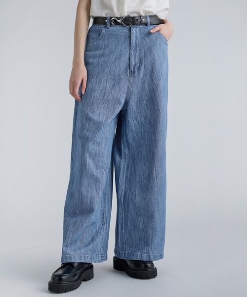 SOCCE（ソーシー）の「ハイウエストワッシャーデニム（デニムパンツ・メンズ・ブルー/ネイビー・S/M/L/XL）」の13枚目の写真