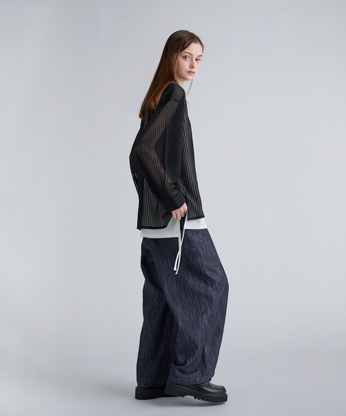 SOCCE（ソーシー）の「ハイウエストワッシャーデニム（デニムパンツ・メンズ・ブルー/ネイビー・S/M/L/XL）」の7枚目の写真