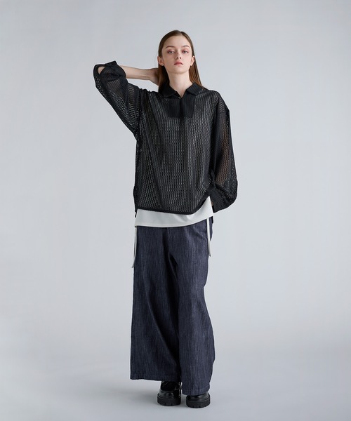 SOCCE（ソーシー）の「ハイウエストワッシャーデニム（デニムパンツ・メンズ・ブルー/ネイビー・S/M/L/XL）」の11枚目の写真