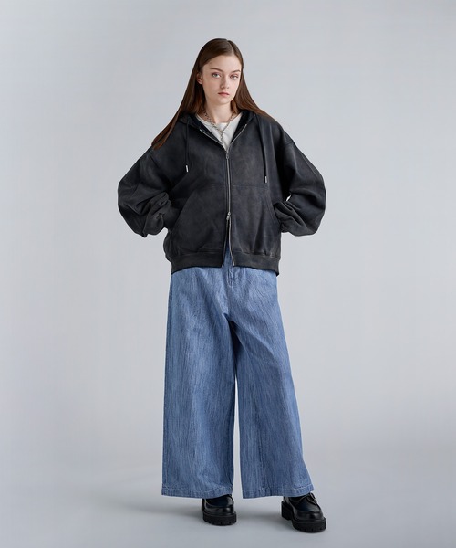 SOCCE（ソーシー）の「ハイウエストワッシャーデニム（デニムパンツ・メンズ・ブルー/ネイビー・S/M/L/XL）」の22枚目の写真