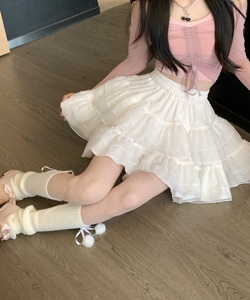 Ritzy(リッツィー)の「レース ティアードミニスカート(スカート・レディース・ブラック/ホワイト・L/M)」の21枚目の写真