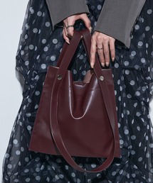 SETUP7（セットアップセブン）の「【BEAURE】カウレザー 2デザイン ハンドル 薄マチ トート B-22197 《ミニサイズ別注》（ハンドバッグ）」