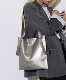 SETUP7（セットアップセブン）の「【BEAURE】カウレザー 2デザイン ハンドル 薄マチ トート B-22197 《ミニサイズ別注》（ハンドバッグ）」