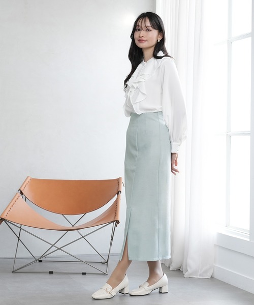 TRUDEA（トルディア）の「【美人百花掲載】ブッチャーナロータイトスカート（スカート・レディース・ミント/ネイビー/ブラック・SMALL/MEDIUM）」の2枚目の写真