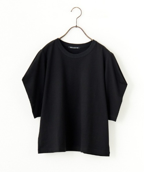 ミズイロインドTシャツ セール】[mizuiro ind/ミズイロインド] ドレープスリーブ 5分丈T