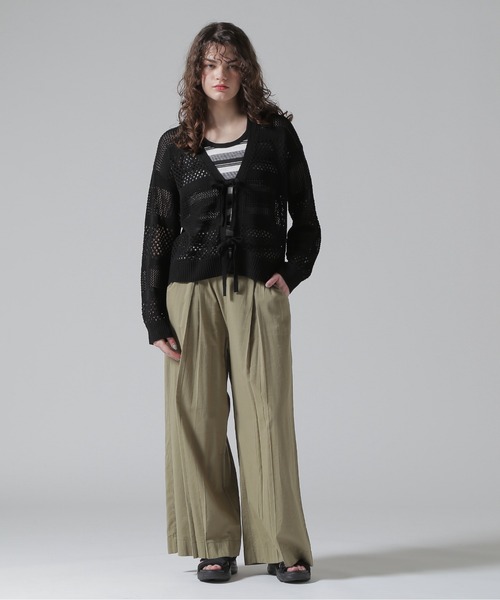 AVIREX(アヴィレックス)の「《直営店限定》MACRAME RIBBON KNIT CARDIGAN/マクラメリボンニットカーディガン(カーディガン/ボレロ・レディース・ブラック/オフホワイト/ブラウン・F)」の18枚目の写真