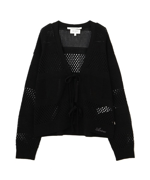 AVIREX(アヴィレックス)の「《直営店限定》MACRAME RIBBON KNIT CARDIGAN/マクラメリボンニットカーディガン(カーディガン/ボレロ・レディース・ブラック/オフホワイト/ブラウン・F)」の22枚目の写真