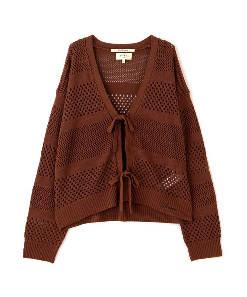 AVIREX(アヴィレックス)の「《直営店限定》MACRAME RIBBON KNIT CARDIGAN/マクラメリボンニットカーディガン(カーディガン/ボレロ・レディース・ブラック/オフホワイト/ブラウン・F)」の21枚目の写真