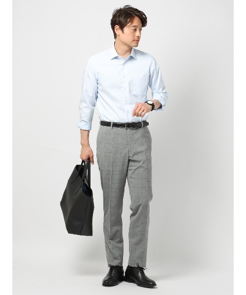 SUIT SQUARE(スーツスクエア)の「涼しい最高パンツ テーパードパンツ ウォッシャブル NON IRON グレンチェック RS07(スラックス・メンズ・グレー系/ネイビー系・M(79cm)/SS(73cm)/S(76cm)/3L(88cm)/LL(85cm)/L(82cm))」の14枚目の写真