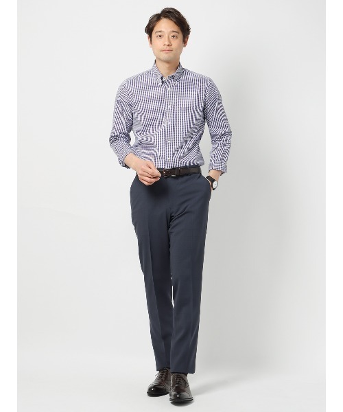 SUIT SQUARE(スーツスクエア)の「涼しい最高パンツ テーパードパンツ ウォッシャブル NON IRON グレンチェック RS07(スラックス・メンズ・グレー系/ネイビー系・M(79cm)/SS(73cm)/S(76cm)/3L(88cm)/LL(85cm)/L(82cm))」の4枚目の写真