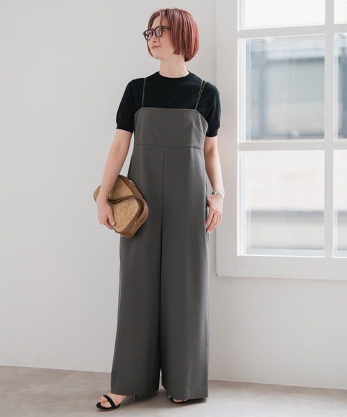 Spick & Span(スピックアンドスパン)の「ダブルストリングキャミサロペット(サロペット/オーバーオール・レディース・グレー/ベージュ・36/38)」の3枚目の写真