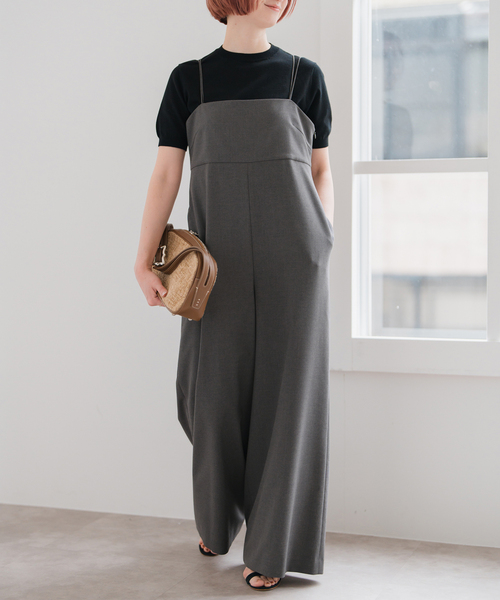 Spick & Span(スピックアンドスパン)の「ダブルストリングキャミサロペット(サロペット/オーバーオール・レディース・グレー/ベージュ・36/38)」の7枚目の写真