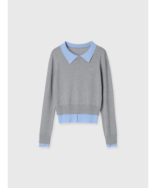 EIMY ISTOIRE（エイミーイストワール）の「ニットレイヤードトップス（ニット/セーター・レディース・ライトグリーン/ネイビー/グレー・F）」の11枚目の写真