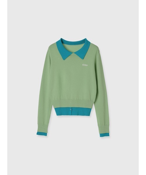 EIMY ISTOIRE（エイミーイストワール）の「ニットレイヤードトップス（ニット/セーター・レディース・ライトグリーン/ネイビー/グレー・F）」の10枚目の写真