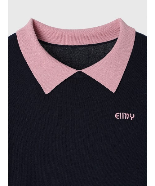 EIMY ISTOIRE（エイミーイストワール）の「ニットレイヤードトップス（ニット/セーター・レディース・ライトグリーン/ネイビー/グレー・F）」の7枚目の写真