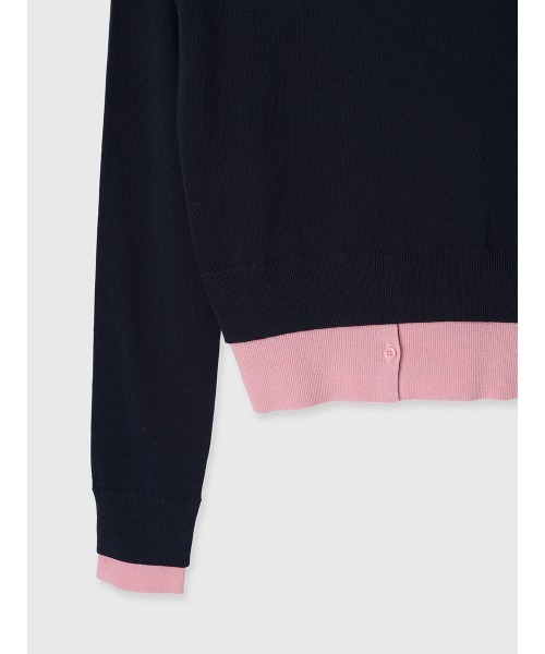 EIMY ISTOIRE（エイミーイストワール）の「ニットレイヤードトップス（ニット/セーター・レディース・ライトグリーン/ネイビー/グレー・F）」の5枚目の写真