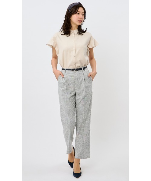 AOYAMA（アオヤマ）の「【単品力も抜群！パンツ】ツイード調ストレートパンツ｜通勤＆オフィス＆入卒＆セレモニー＆オケージョン｜洗える・ストレッチ・セットアップ着用可｜（その他パンツ・レディース・グレー・S/M/L）」の17枚目の写真