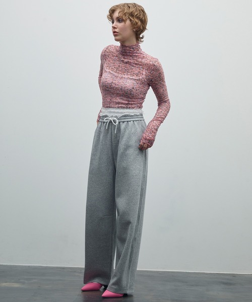 uyu.（ウユ）の「レースダブルウエストスウェットパンツ（スウェットパンツ・レディース・ネイビー/ブラック/グレー・FREE）」の11枚目の写真