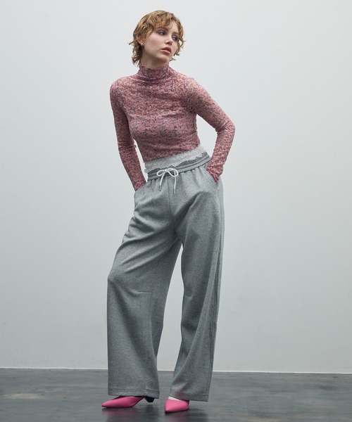 uyu.（ウユ）の「レースダブルウエストスウェットパンツ（スウェットパンツ・レディース・ネイビー/ブラック/グレー・FREE）」の12枚目の写真