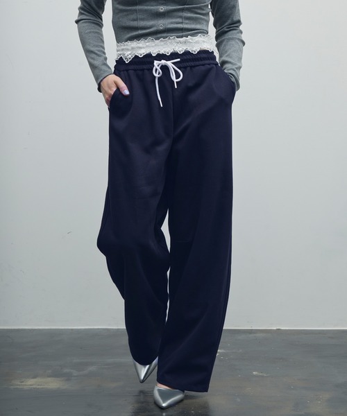 uyu.（ウユ）の「レースダブルウエストスウェットパンツ（スウェットパンツ・レディース・ネイビー/ブラック/グレー・FREE）」の18枚目の写真