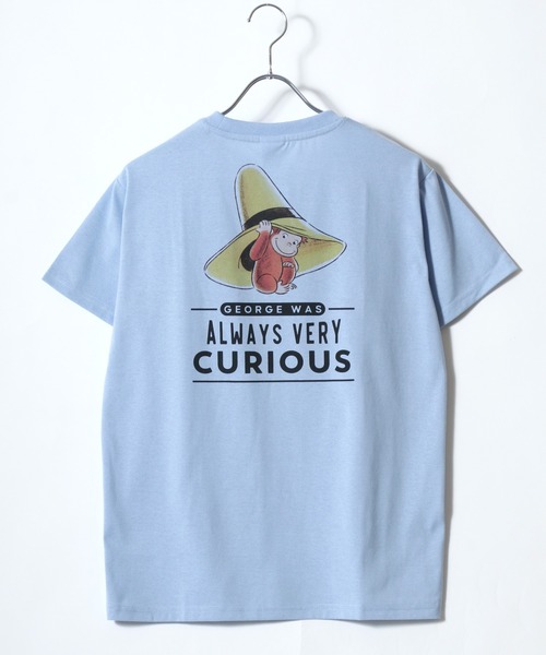 MARUKAWA（マルカワ）の「Curious George/おさるのジョージ キャラクター ワンポイント刺繍 バックプリント 半袖Tシャツ（Tシャツ/カットソー・レディース・サックスブルー/アッシュグレー/ライトグリーン/グレイッシュベージュ・M/L）」の22枚目の写真
