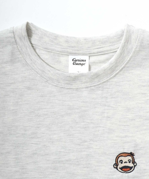 MARUKAWA（マルカワ）の「Curious George/おさるのジョージ キャラクター ワンポイント刺繍 バックプリント 半袖Tシャツ（Tシャツ/カットソー・レディース・サックスブルー/アッシュグレー/ライトグリーン/グレイッシュベージュ・M/L）」の21枚目の写真
