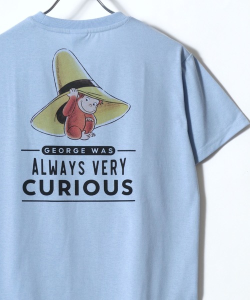 MARUKAWA（マルカワ）の「Curious George/おさるのジョージ キャラクター ワンポイント刺繍 バックプリント 半袖Tシャツ（Tシャツ/カットソー・レディース・サックスブルー/アッシュグレー/ライトグリーン/グレイッシュベージュ・M/L）」の10枚目の写真