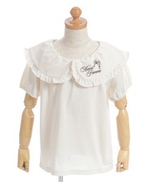 ロゴ刺繍フリル衿Ｔシャツ