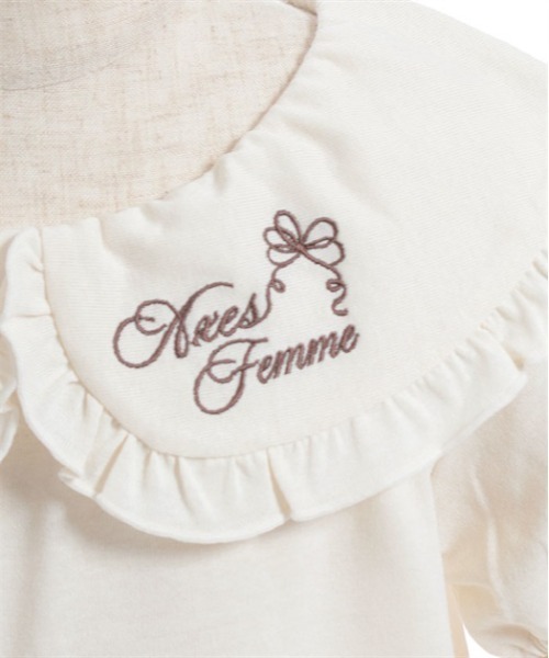 axes femme（アクシーズファム）の「ロゴ刺繍フリル衿Ｔシャツ（Tシャツ/カットソー・キッズ・ラベンダー/ホワイト・MEDIUM/LARGE/X-LARGE）」の5枚目の写真