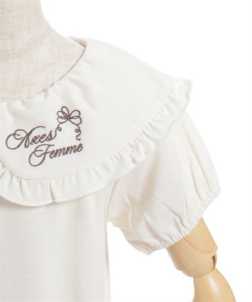axes femme（アクシーズファム）の「ロゴ刺繍フリル衿Ｔシャツ（Tシャツ/カットソー・キッズ・ラベンダー/ホワイト・MEDIUM/LARGE/X-LARGE）」の8枚目の写真