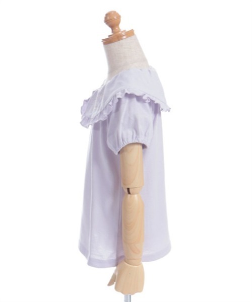 axes femme（アクシーズファム）の「ロゴ刺繍フリル衿Ｔシャツ（Tシャツ/カットソー・キッズ・ラベンダー/ホワイト・MEDIUM/LARGE/X-LARGE）」の10枚目の写真