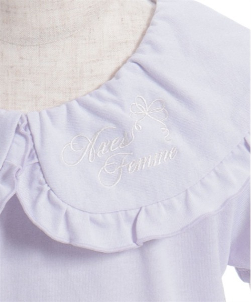 axes femme（アクシーズファム）の「ロゴ刺繍フリル衿Ｔシャツ（Tシャツ/カットソー・キッズ・ラベンダー/ホワイト・MEDIUM/LARGE/X-LARGE）」の14枚目の写真