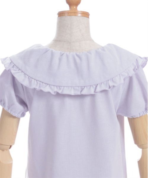 axes femme（アクシーズファム）の「ロゴ刺繍フリル衿Ｔシャツ（Tシャツ/カットソー・キッズ・ラベンダー/ホワイト・MEDIUM/LARGE/X-LARGE）」の15枚目の写真