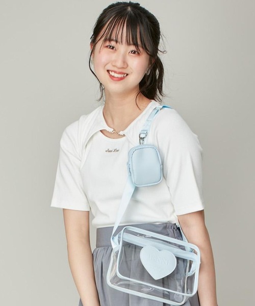 セール】五分そでビット付きテレコトップス（Tシャツ/カットソー