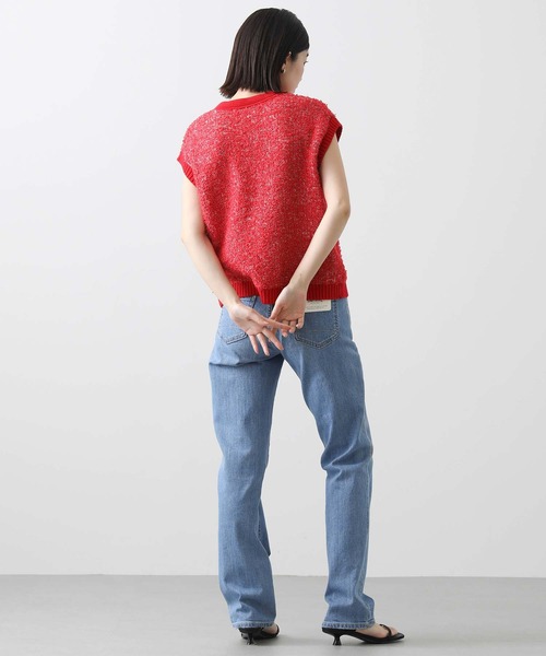 Gready Brilliant（グレディブリリアン）の「ＭＩＸモールクルーベスト（ニット/セーター・レディース・オフホワイト/ブラック/レッド・FREE）」の15枚目の写真