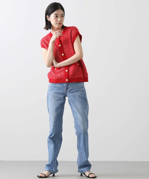 Gready Brilliant（グレディブリリアン）の「ＭＩＸモールクルーベスト（ニット/セーター・レディース・オフホワイト/ブラック/レッド・FREE）」の14枚目の写真