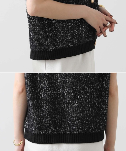 Gready Brilliant（グレディブリリアン）の「ＭＩＸモールクルーベスト（ニット/セーター・レディース・オフホワイト/ブラック/レッド・FREE）」の6枚目の写真