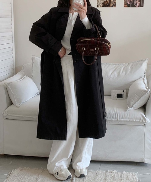 aimoha（アイモハ）の「コットンロングトレンチコート（トレンチコート・レディース・ブラック/ベージュ/ブルー・FREE）」の16枚目の写真