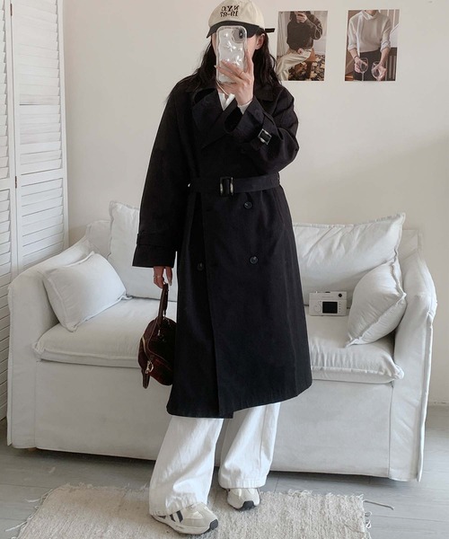 aimoha（アイモハ）の「コットンロングトレンチコート（トレンチコート・レディース・ブラック/ベージュ/ブルー・FREE）」の19枚目の写真