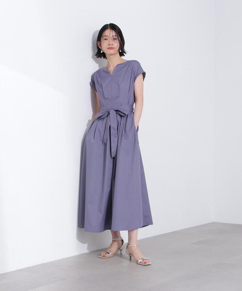 N.(N. Natural Beauty Basic)(エヌエヌナチュラルビューティーベーシック)の「【PS/低身長サイズ】タックウエストリボンワンピース(ワンピース・レディース・チャコールグレー/ベージュ/オレンジ・MEDIUM/PS)」の8枚目の写真