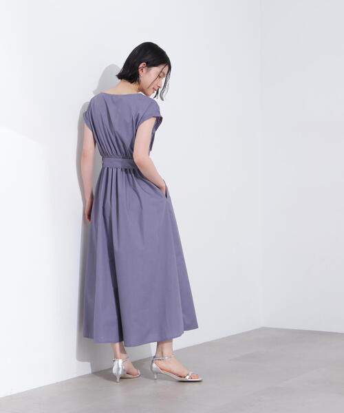 N.(N. Natural Beauty Basic)(エヌエヌナチュラルビューティーベーシック)の「【PS/低身長サイズ】タックウエストリボンワンピース(ワンピース・レディース・チャコールグレー/ベージュ/オレンジ・MEDIUM/PS)」の9枚目の写真