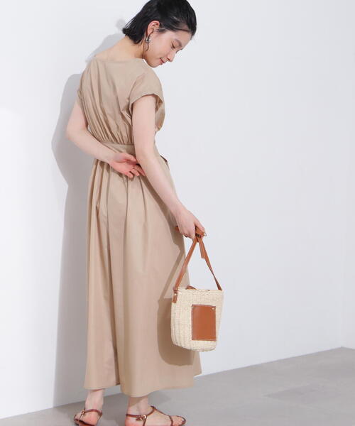 N.(N. Natural Beauty Basic)(エヌエヌナチュラルビューティーベーシック)の「【PS/低身長サイズ】タックウエストリボンワンピース(ワンピース・レディース・チャコールグレー/ベージュ/オレンジ・MEDIUM/PS)」の18枚目の写真