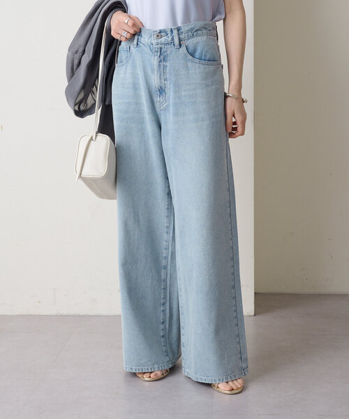 Omekashi(オメカシ)の「ドロストカラーデニム(デニムパンツ・レディース・ベージュ/ブルー・36/38)」の15枚目の写真