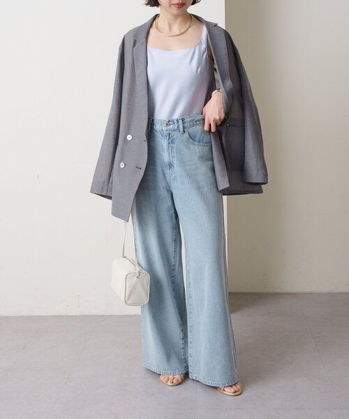 Omekashi(オメカシ)の「ドロストカラーデニム(デニムパンツ・レディース・ベージュ/ブルー・36/38)」の12枚目の写真