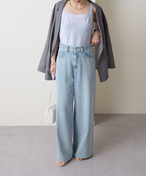 Omekashi(オメカシ)の「ドロストカラーデニム(デニムパンツ・レディース・ベージュ/ブルー・36/38)」の13枚目の写真