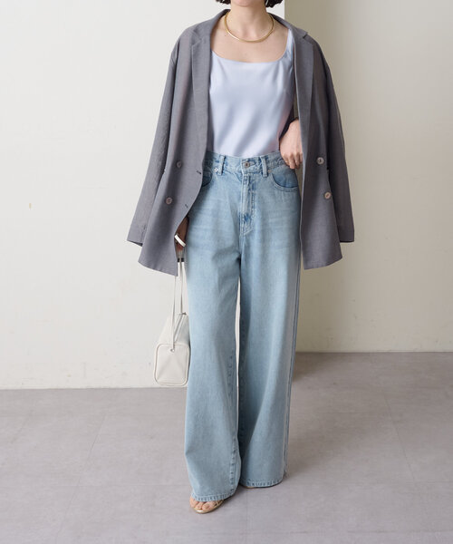 Omekashi(オメカシ)の「ドロストカラーデニム(デニムパンツ・レディース・ベージュ/ブルー・36/38)」の6枚目の写真
